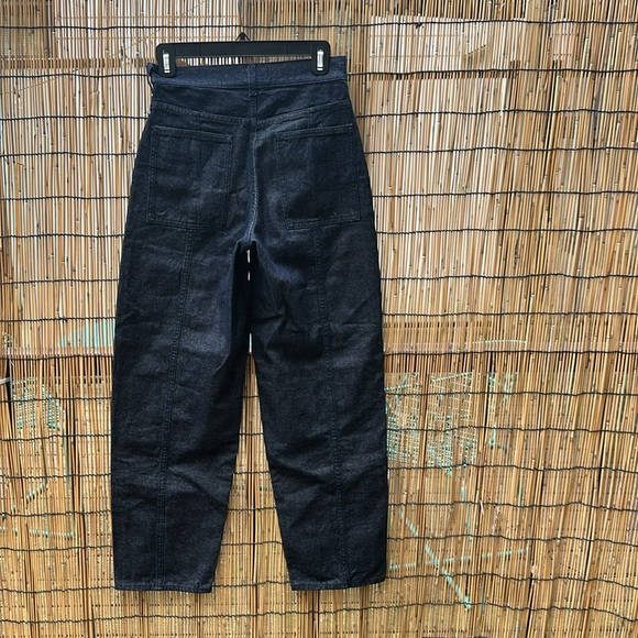 Cos Dark Denim Barrel Leg High Rise Jeans Size 25 - Picture 2 of 5